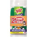 【在庫限り】スコッチブライト　スコツチハイブリツドスポンジ　２個パック　グリーン