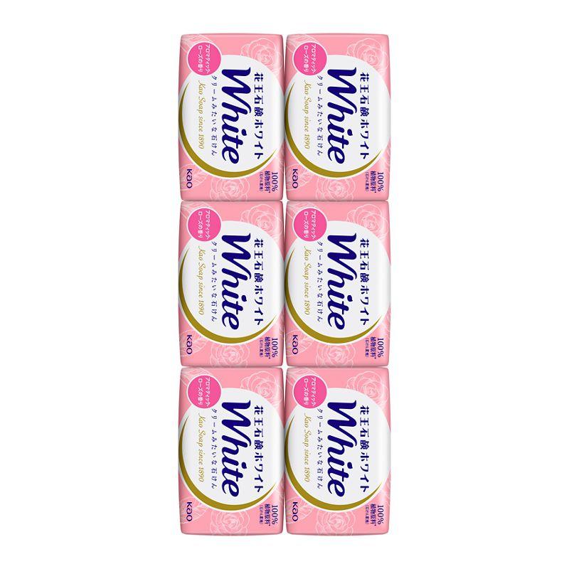 花王　石鹸ホワイト　アロマティック・ローズの香り　普通サイズ　６コ箱