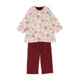 グレイスフルデイズ　婦人　日本製　高島ちぢみ　紫陽花柄　７分袖パジャマ