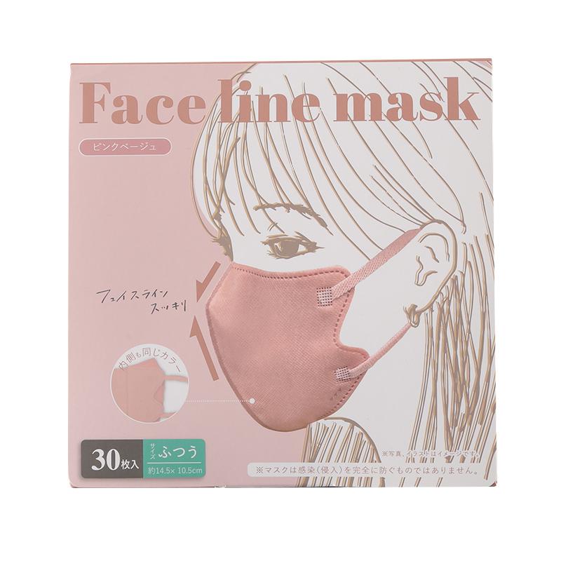 Facelineマスク 30枚 ピンクベージュ 伊藤忠リーテイルリンク