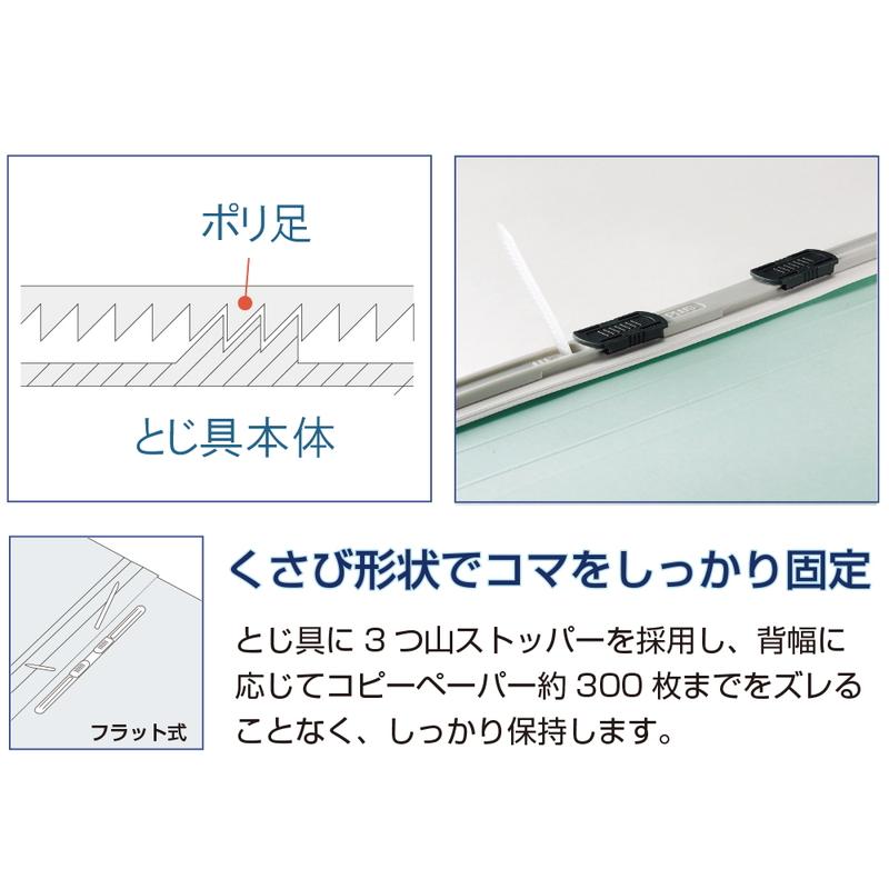 プラス フラットファイル ノンステッチ Ａ４－Ｓ 各色１冊 ５冊パック