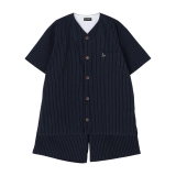 TROY 紳士 しじら 半開 ストライプ ルームウェア(M