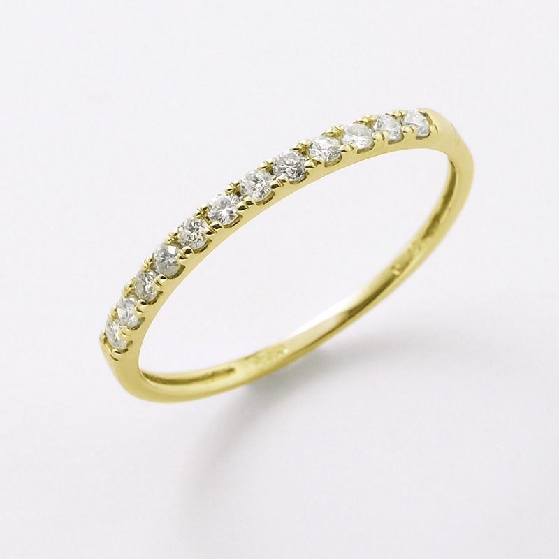 noue ゴールドリング　15号 18金イエローゴールドダイヤリング0．15ct（15号