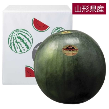 【お中元】山形県尾花沢市産すいかブラックジャック（２Ｌ）