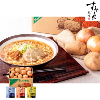 【お歳暮】北海道産　じゃがいも・たまねぎ＆札幌すみれラーメン詰合せ