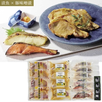 【お中元】霧島黒豚味噌漬と漬魚詰合せ　Ｘ－１