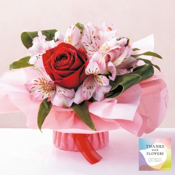 【母の日】スタンディングブーケ「ロサ・ルブラ」