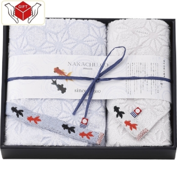 今治産金魚タオル　フェイス・ウォッシュタオルセット　青　ＫＧ－２６２００