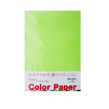 色画用紙 5枚入り きみどり