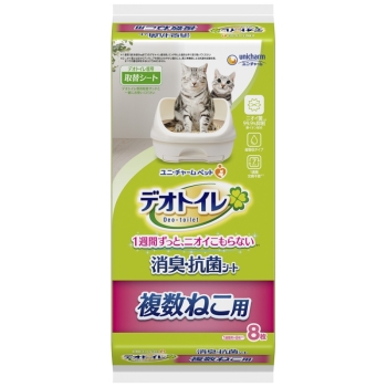 デオトイレ複数ねこ用消臭・抗菌シート８枚