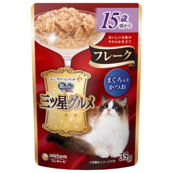 三ツ星グルメパウチフレーク１５歳頃からまぐろ入りかつお３５ｇ