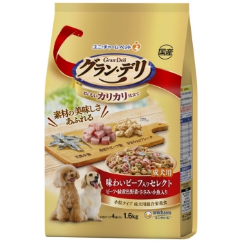 グラン・デリ　成犬用　味わいビーフ入りセレクト　１．６ｋｇ　カリカリ仕立て