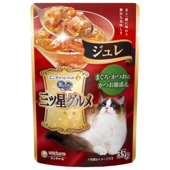 三ツ星グルメパウチジュレまぐろ・かつおにかつお節添え３５ｇ