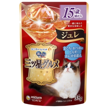 ■　銀のスプーン三ツ星グルメパウチジュレ１５歳からまぐろかつおにしらすかにかま添３５ｇ