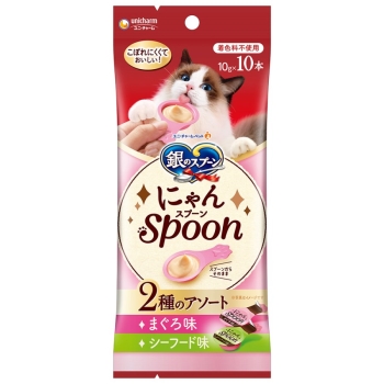 ■　ユニ・チャーム三ツ星グルメおやつにゃんＳｐｏｏｎ２種のアソートまぐろ＆シーフード味１００ｇ