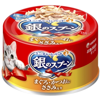銀のスプーン　缶まぐろ・かつおにささみ入り７０ｇ