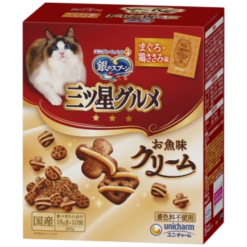 ■　銀のスプーン三ツ星グルメ　お魚味クリーム　まぐろ・鶏ささみ味　１８０ｇ