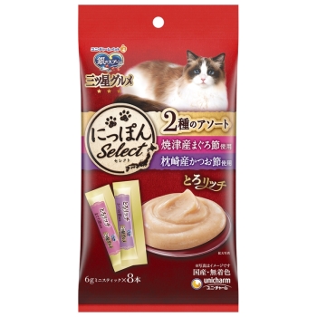 三ツ星グルメおやつにっぽんＳｅｌｅｃｔとろリッチ２種のアソートまぐろ節＆かつお節使用４８ｇ