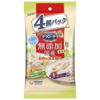 グラン・デリ 無添加仕立て 国産パウチ 成犬用 緑黄色野菜入り×さつまいも入り 70g×4個
