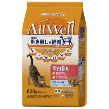 ＡｌｌＷｅｌｌ室内猫用フィッシュ味挽き小魚とささみフリーズドライパウダー入り８００ｇ