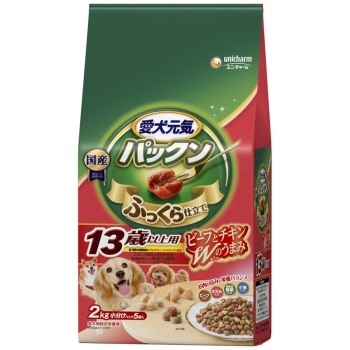 愛犬元気　パックン　１３歳以上　ビーフとチキン　２．０Ｋｇ