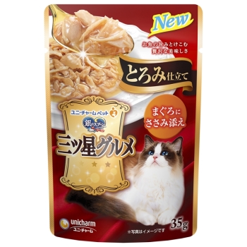 三ツ星グルメパウチとろみ仕立てまぐろにささみ添え３５ｇ