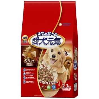 愛犬元気　成犬用　ビーフ・緑黄色野菜・小魚入り　２．３ｋｇ