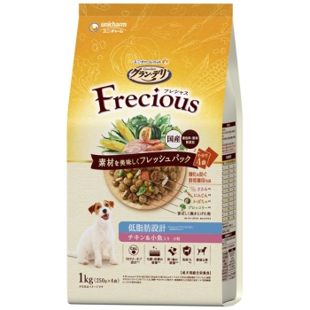 グラン・デリ Freciousアダルト成犬用 低脂肪設計 チキン&小魚入り1kg