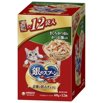 銀のスプーンパウチまぐろ・かつおにかつお節入り６０ｇ×１２個