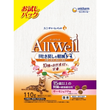 ＡｌｌＷｅｌｌ１０種自然素材１５歳以上の腎臓の健康維持用サーモン＆ツナ味１１０ｇ