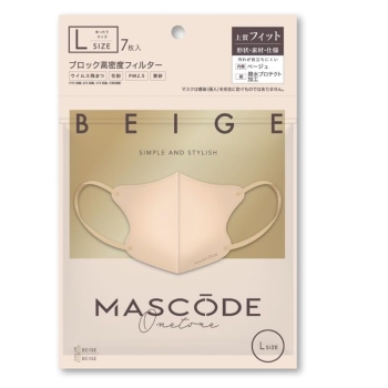 マスコード　３Ｄマスク　ワントーン　Ｍ　ベージュ