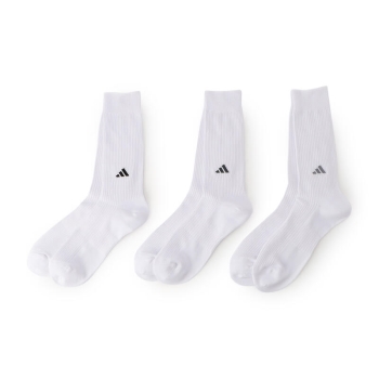 アディダス　紳士　刺繍ロゴリブソックス　３足組