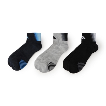 アディダス　紳士　スーパーメッシュ　フロントロゴショート丈ソックス　３足組