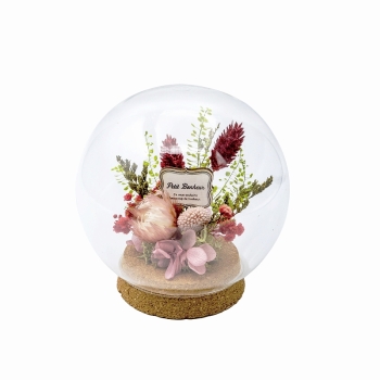 【在庫限り】【在庫限り】ガラスドームアレンジレッド