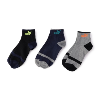 プーマ　男児　つま先切替柄ショート丈ソックス　３足組