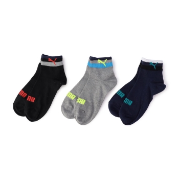 プーマ　男児　甲部ロゴショート丈ソックス　３足組