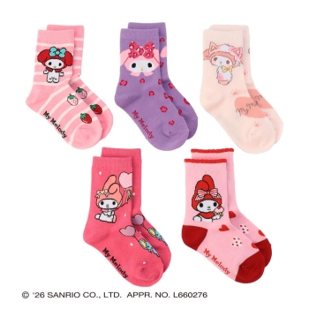 福袋　トドラー女児　マイメロディ　クルー丈ソックス５足セット