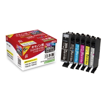 ジット リサイクルインク キヤノン380+381 6色大容量 JIT-C3803816PXL