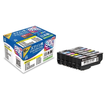 ジットリサイクルインク エプソン80 6色パック増量 JITー