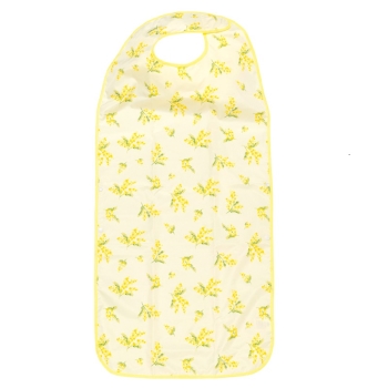 ココロｃｏｌｏｒお食事エプロン　　黄　ミモザ柄