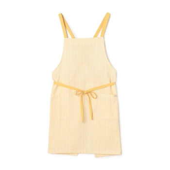 インド綿シンプル前結びエプロン　ストライプ柄