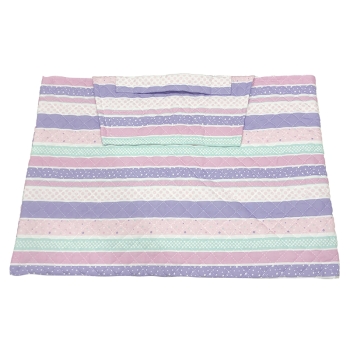 持ち手付き　椅子掛け用ズキンカバー　ドットボーダー柄　約３４ｃｍ×４８ｃｍ　ピンク