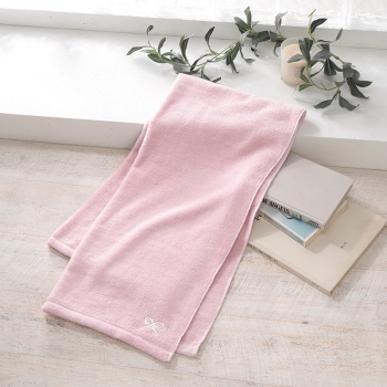いつものバスタオル　刺繍リボン