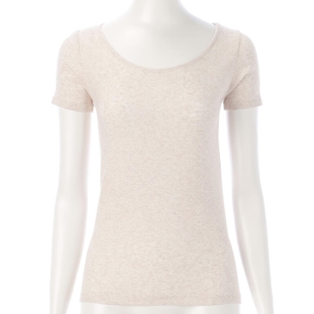 セブンプレミアムライフスタイル　婦人　肌ごこち　オーガニックコットン　３分袖シャツ