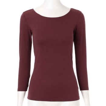 セブンプレミアムライフスタイル　ボディヒーター　ムレにくく暖かい　婦人　カップ付８分袖シャツ