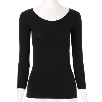 セブンプレミアムライフスタイル　ボディヒーター　ムレにくく暖かい　婦人　お腹二重８分袖シャツ