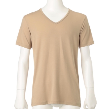 セブンプレミアムライフスタイル　ボディヒーター　ムレにくく暖かい　紳士　半袖Ｖ首シャツ