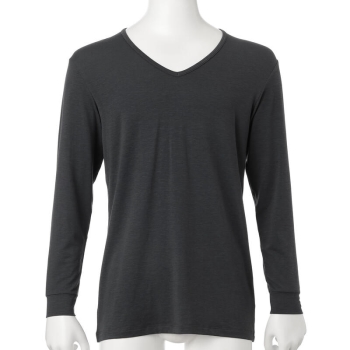 セブンプレミアムライフスタイル　ボディヒーター　ムレにくく暖かい　紳士　９分袖Ｖ首シャツ