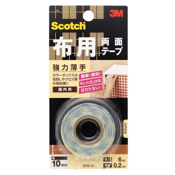 布用両面テープ　強力薄手　１０ｍｍＸ６ｍ
