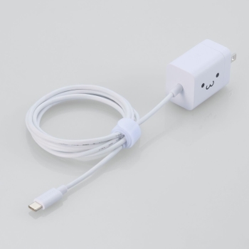エレコム　ＡＣ充電器白２０Ｗ　ケーブル一体